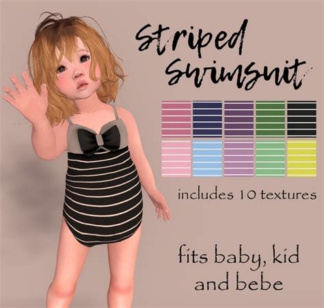 Second Life Marketplace Lil Brats Striped Swimsuit