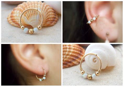 Gold Filled Conch Helix Cartilage Hoop Ring Piercing Etsy Helix