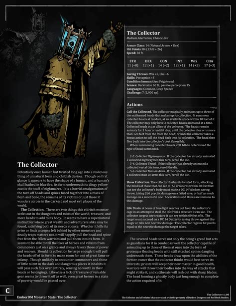 Ember Dungeon Mastery — Darkest Dungeon The Collector V100 Dandd 5e