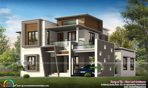 Modern Flat Roof Contemporary House 2400 Sq Ft Kerala