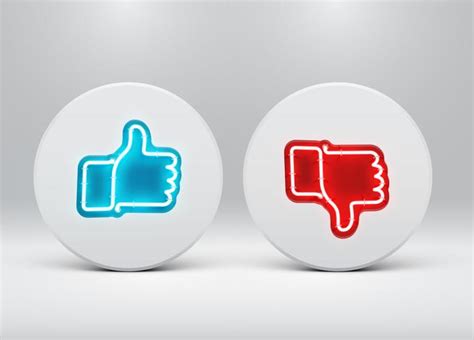 Neon Like And Dislike Buttons Vector Illustration 314006 Vector Art At