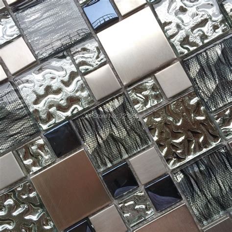 Silver Metal Mosaic Stainless Steel Tile Kitchen Backsplash Wall Tiles Ssmt114 Glass Mosaic Tile