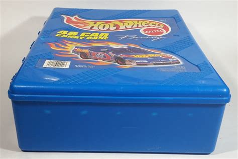 1998 Hot Wheels 48 Car Carrying Case Blue Plastic Container Treasure