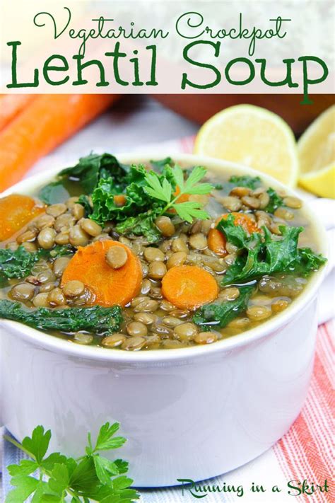 Crockpot Lentil Soup Recipe Vegetarian Vegan Healthy Easy And