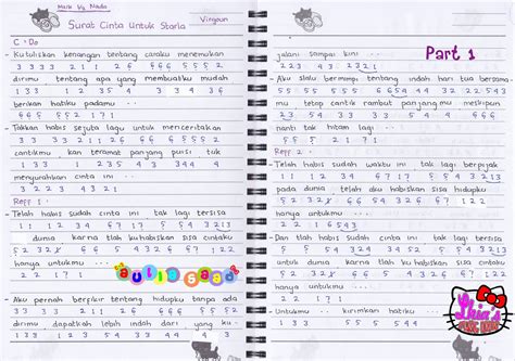 Selalu mencoba untuk tetap berlogika. Not Angka : Virgoun - Surat Cinta Untuk Starla | Aulia's World