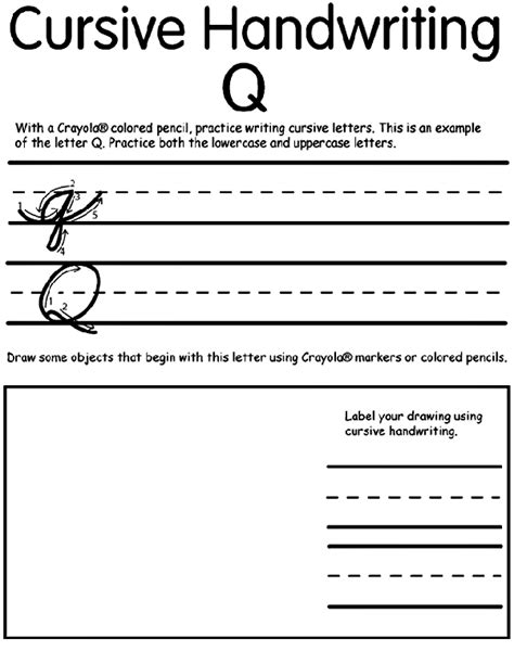 Cursive fonts simply emulate cursive handwriting, in which letters are usually connected together in a slanted and flowing manner. Writing Cursive Q Coloring Page | crayola.com