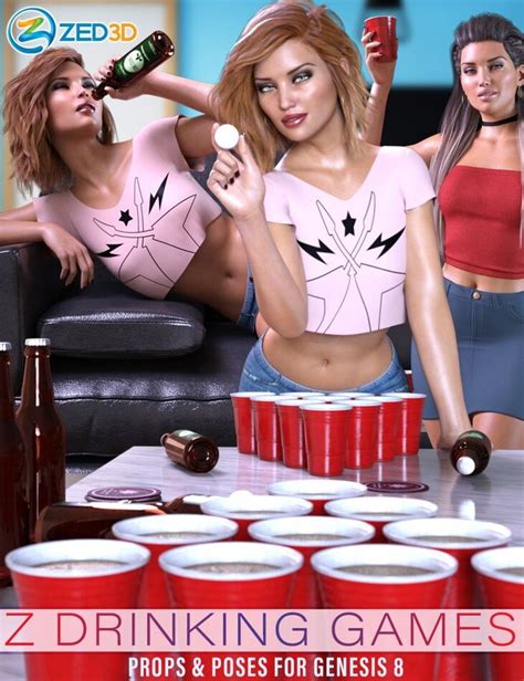 Z Drinking Games Props And Poses For Genesis 8 Render State