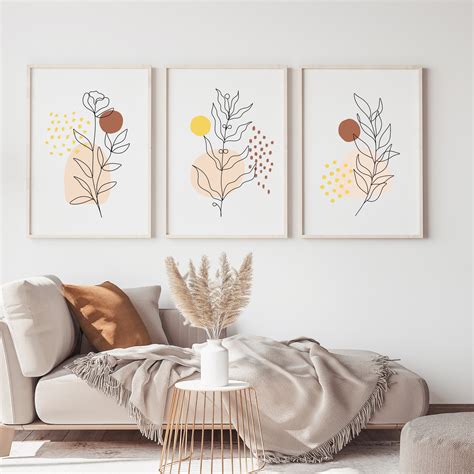 3 Piece Wall Art Abstract Art Print Boho Prints Set Of 3 Etsy