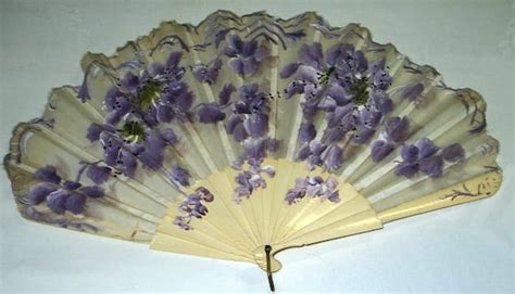 Beautiful Hand Painted Victorian Ladies Hand Fan With Ivory