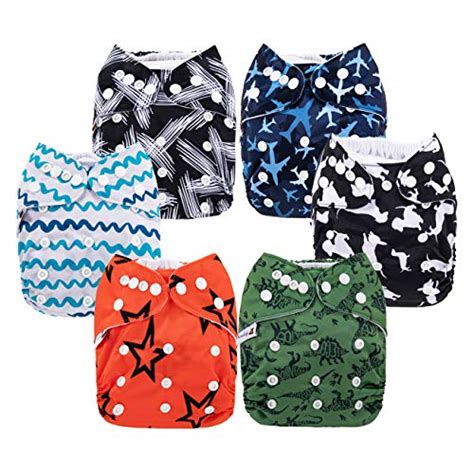 Anmababy 6 Pack Adjustable Waterproof And Washable Pocket Cloth Diapers