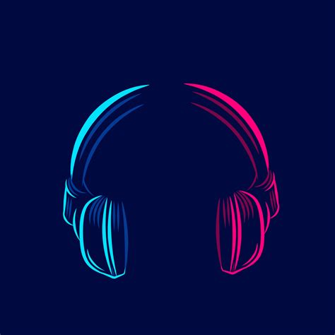 Headphone Earphone Headset For Music Line Pop Art Potrait Logo Colorful
