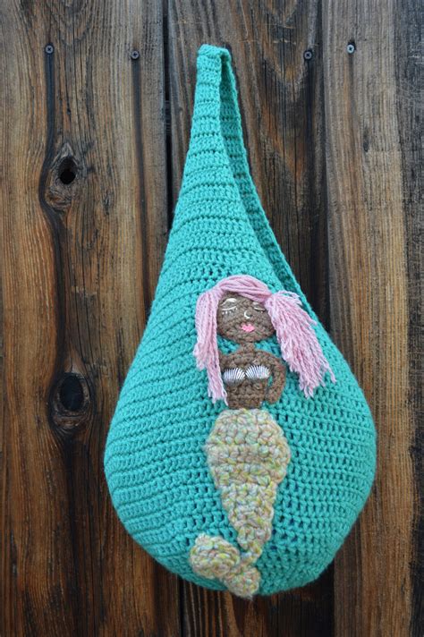 Mermaid Crochet Bag Mermaid Market Bag Teal Crochet Bag Etsy 가방