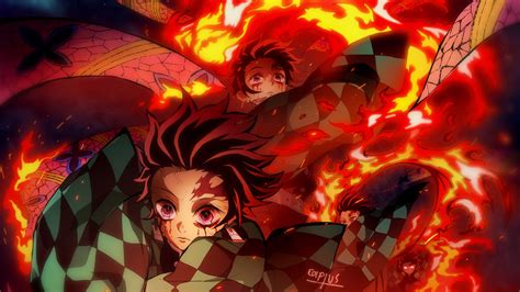 Demon Slayer Tanjirou Kamado On Fire Hd Anime Wallpapers Hd