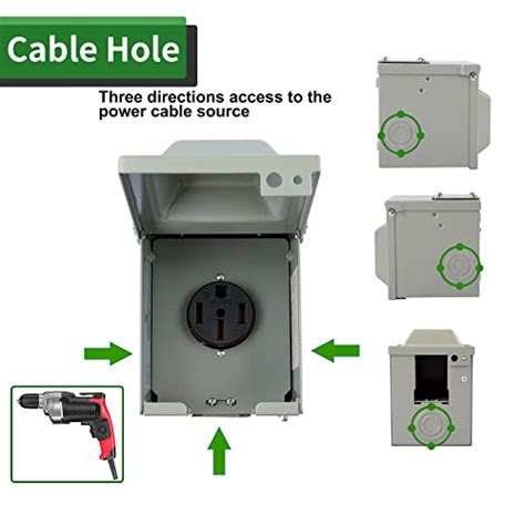 Rvguard 50 Amp 125250 Volt Rv Power Outlet Box Enclosed Lockable