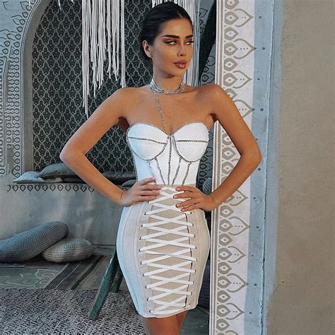 Bodycon Bandages Dress For Women New Draw String Strapless Sexy