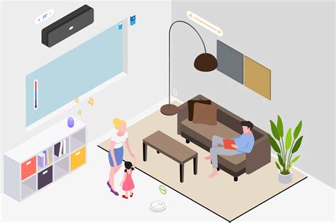 Smart Home Living Room Isometric Illustration By Angelbi88 On Home