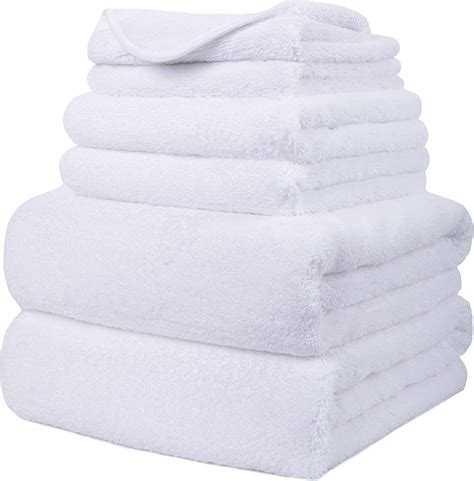 Polyte Plush Quick Dry Lint Free Microfibre Bath Towel Set 6 Pieces