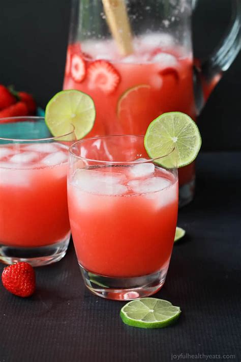 Cherry juice, limes, club soda, sauvignon blanc, vodka. Fresh Strawberry Limeade | Summer Drink Recipe (Non-Alcoholic)
