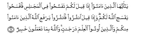 Quran Surat Al Mujadalah Ayat 11 Ayat Ayat Al Quran Tentang Etos Kerja