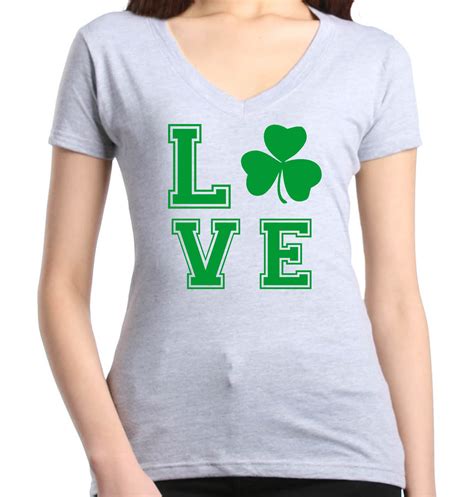 Shop4ever Shop4ever Womens Love Shamrock Green Lucky St Patricks