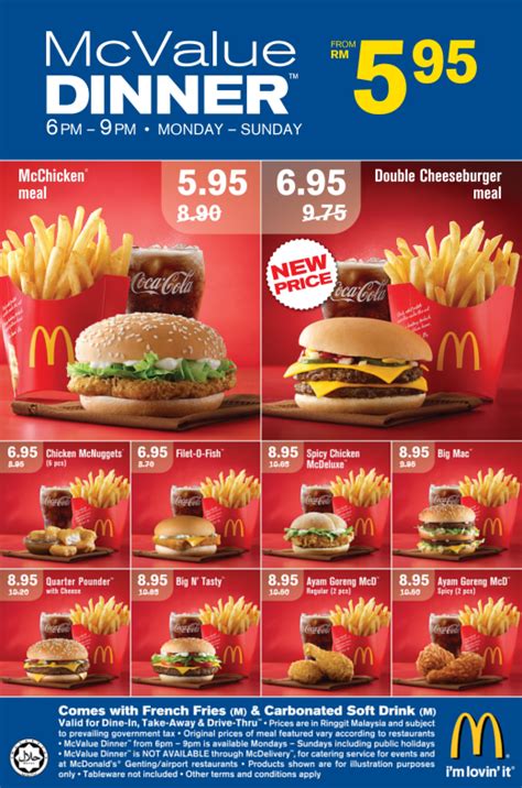 Feast your eyes on our menu. my life: MCD Value Dinner