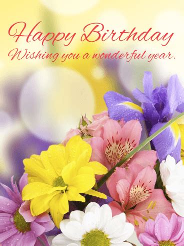 Large variety · schedule delivery · send to email or facebook Lovely & Gorgeous Flower Happy Birthday Card | Birthday ...
