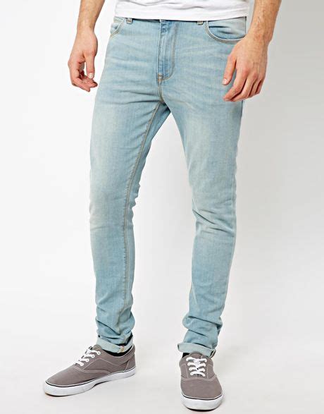 Asos Super Skinny Jeans In Light Wash In Blue For Men Lyst