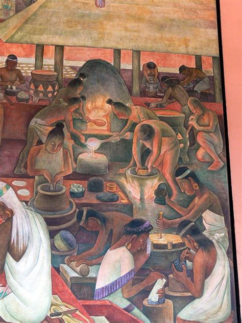 Diego Rivera Mural Showing Aztec Production Of Gold Palacio Nacional