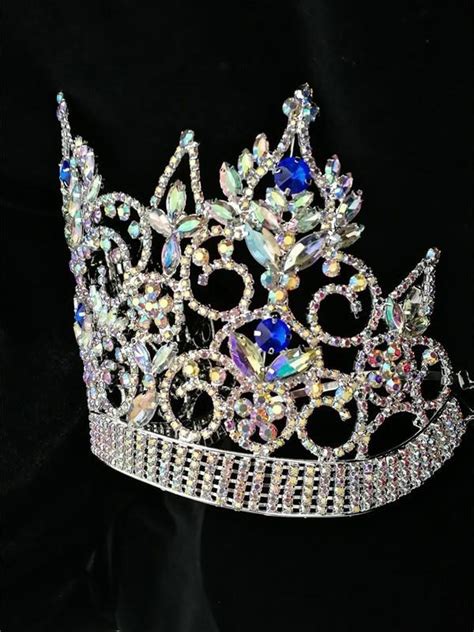 Customized Beauty Blue Queen Girl Pageant Crown Manufacturers Factory