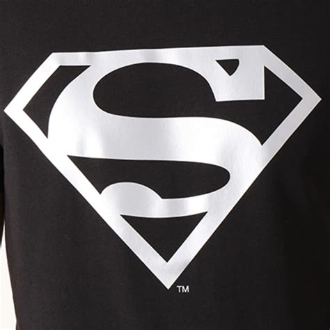 Dc Comics Tee Shirt Superman Logo Argent Noir