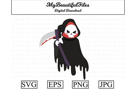 Grim Reaper Svg Cute Halloween Svg Eps Png And  844630