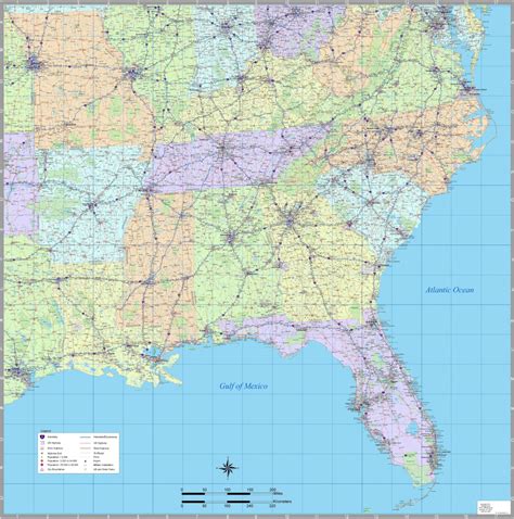 Printable Map Of Southeast Us Free Printable Maps