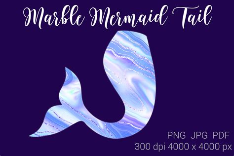 Mermaid Tail Clipart Printable Graphic By Arts And Patterns · Creative