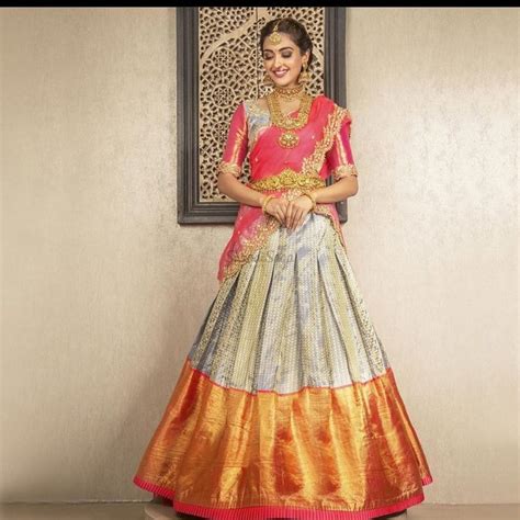 23 Elegant Saree Lehenga Designs For The South Indian Brides