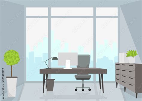 Office Interior Vector Illustration Stock Vector Adobe Stock
