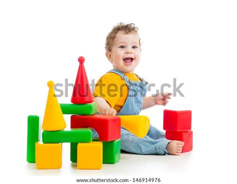 Smiling Child Playing Building Blocks Stock Photo 146914976 Shutterstock