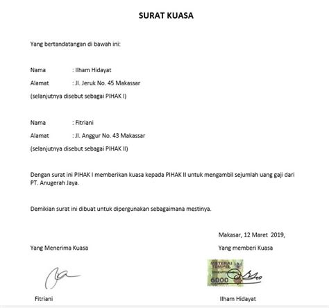 Surat akuan pengesahan pendapatan bekerja sendiri. Contoh Surat Kuasa Pengambilan Gaji Karyawan Aktif dan ...
