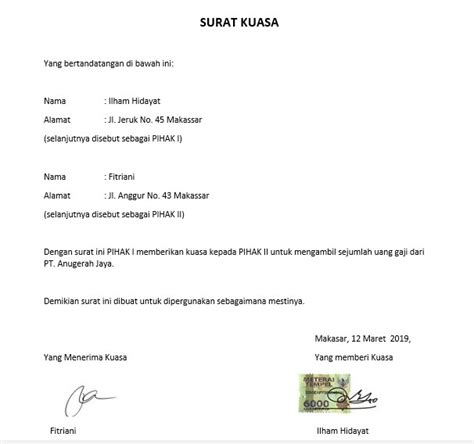 Surat kuasa pengambilan bpkb adalah surat kuasa yang menyatakan bahwa si pemberi kuasa memberikan wewenang kepada penerima kausa untuk mengambil bpkb di tempat yang telah ditentukan. Contoh Surat Kuasa Pengambilan Gaji Karyawan Aktif dan ...