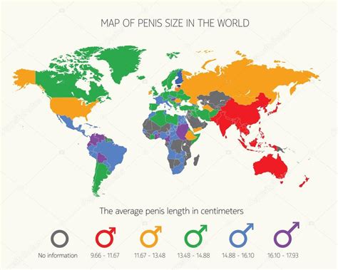 Map Of Penis Size In The World Stock Vector Sunsinger
