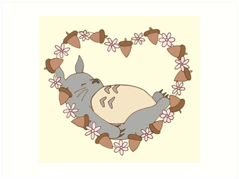 Sleeping Totoro Art Prints By Harrisrose Redbubble
