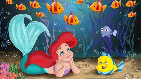 1920x1080 Ariel Princess Pretty Child Sea The Little Mermaid Movie