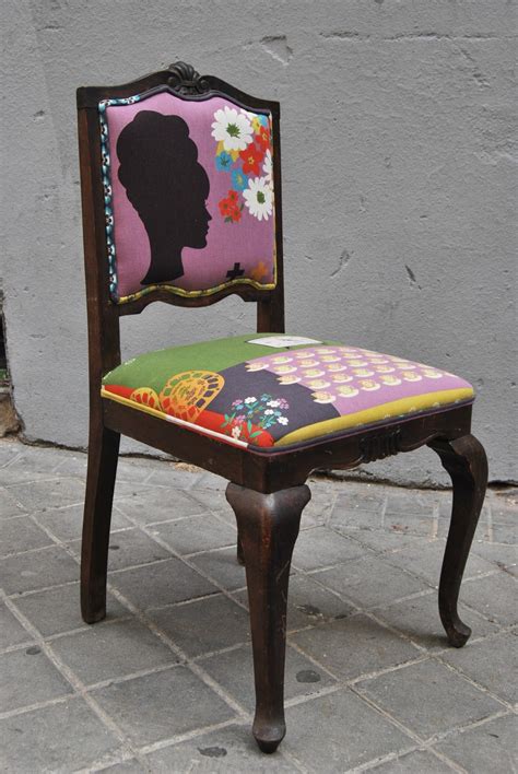 3 comprar tela para tapizar sillas online. La Tapicera: Silla descalzadora tapizada con tela retro japonesa