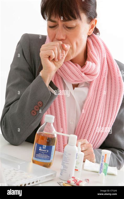 Elderly Person Coughing Stock Photo Alamy