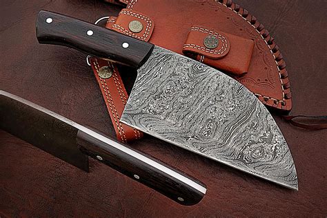 Handmade Damascus Steel Cleaver Knife Cl 01 1 Esaleknives