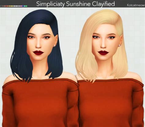 Simpliciaty Sunshine Hair Clayified At Kotcatmeow Sims 4 Updates