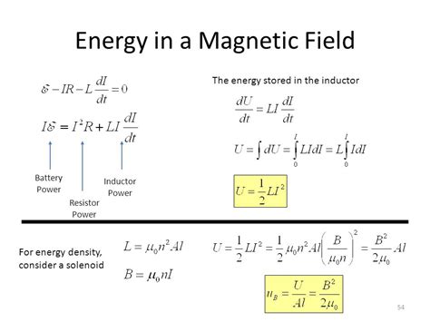 Energy Stored In An Inductor Magnetic Field