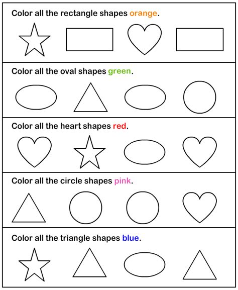 Identify And Color Shapes Preschool Math Preschool Math Worksheets