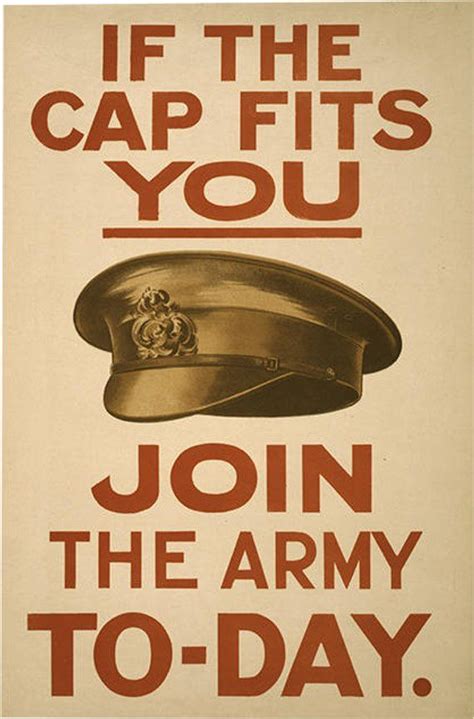 Vintage Recruitment Poster Us Enlistment Poster If The Cap Fits