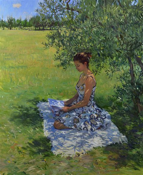 Marc Dalessio At Grenning Gallery Painting Fine Art Woman Reading