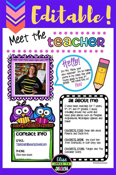 Teacher Bio Template Free One Has A White Background And The Other Has A Yellow Background